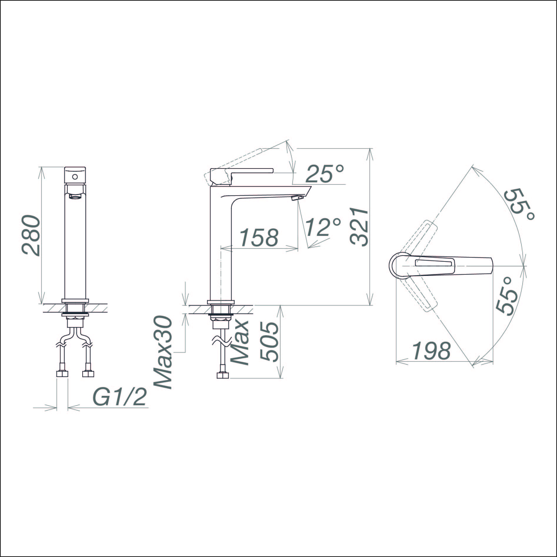 Vòi chậu cao một lỗ VG125