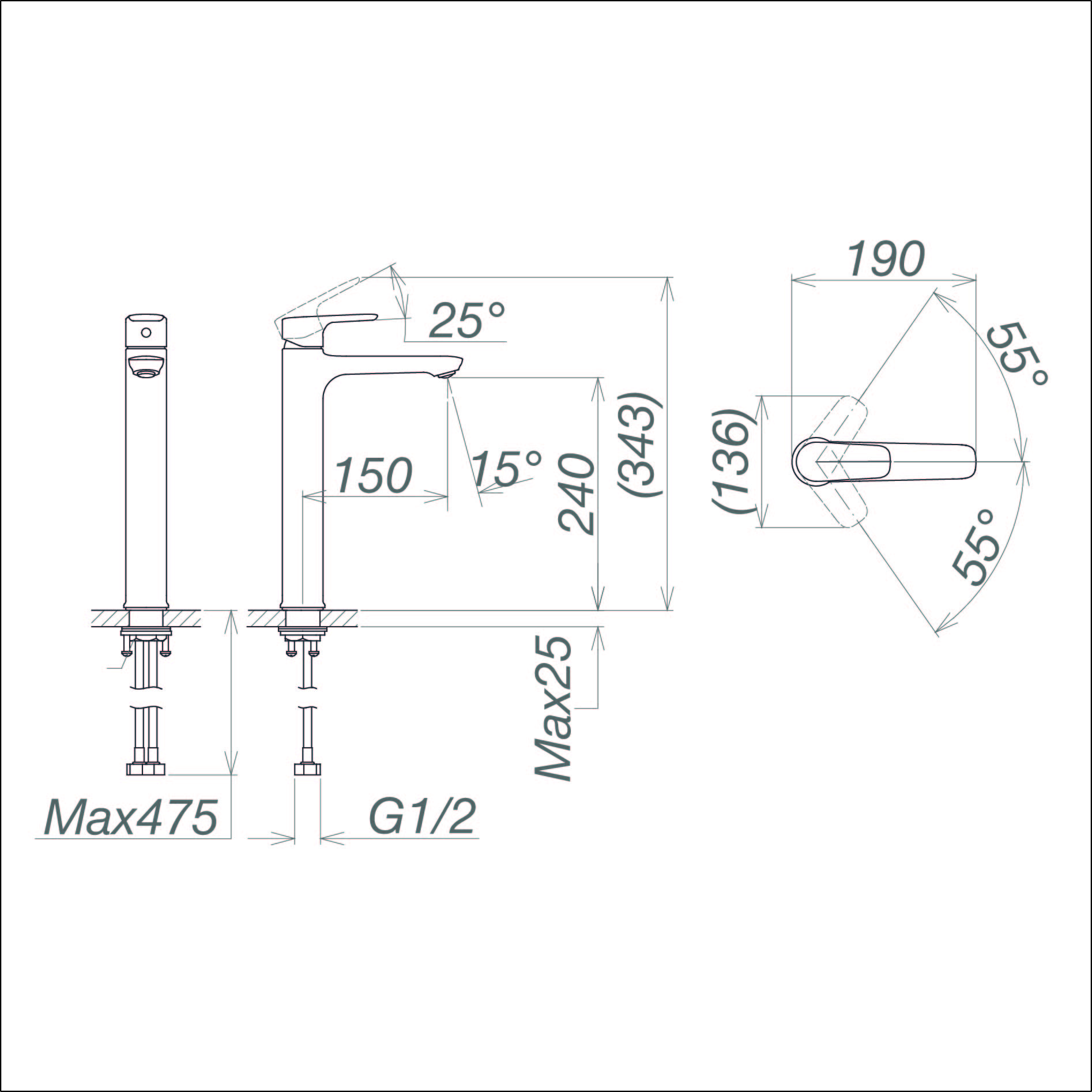 Vòi chậu cao một lỗ VG132.1