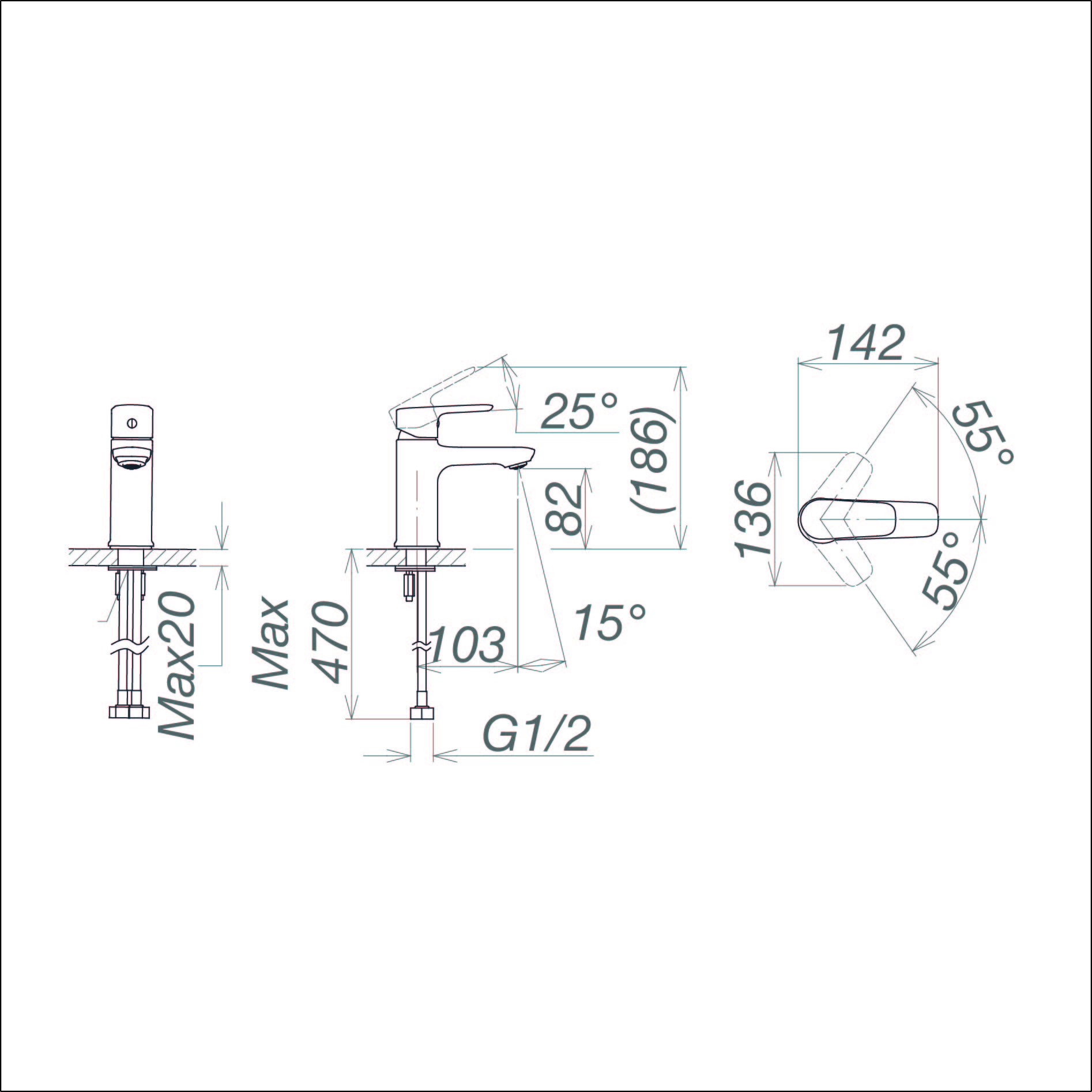 Vòi chậu thấp một lỗ VG132