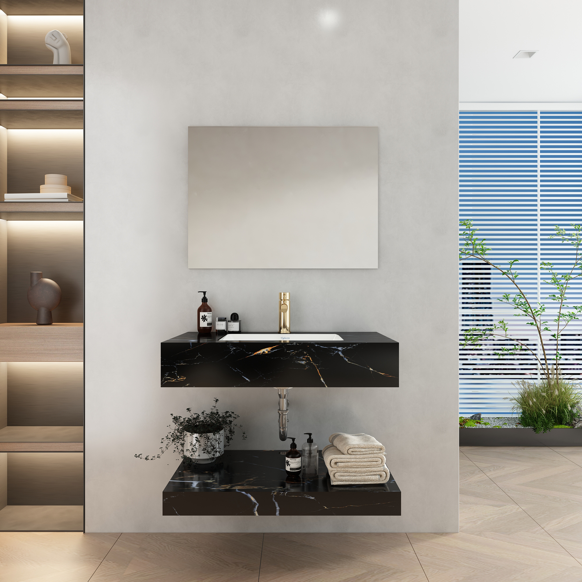 Chậu bàn đá 2 tầng VI12-9GP01