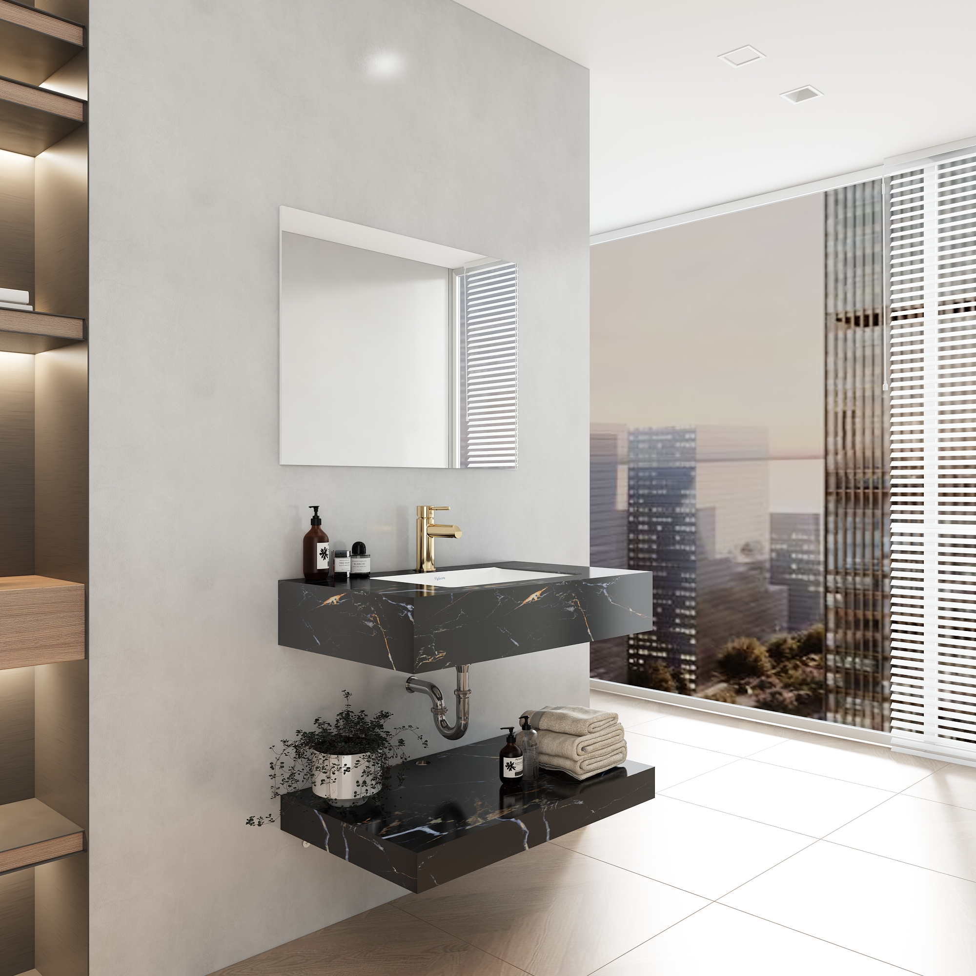 Chậu bàn đá 2 tầng VI12-9GP01