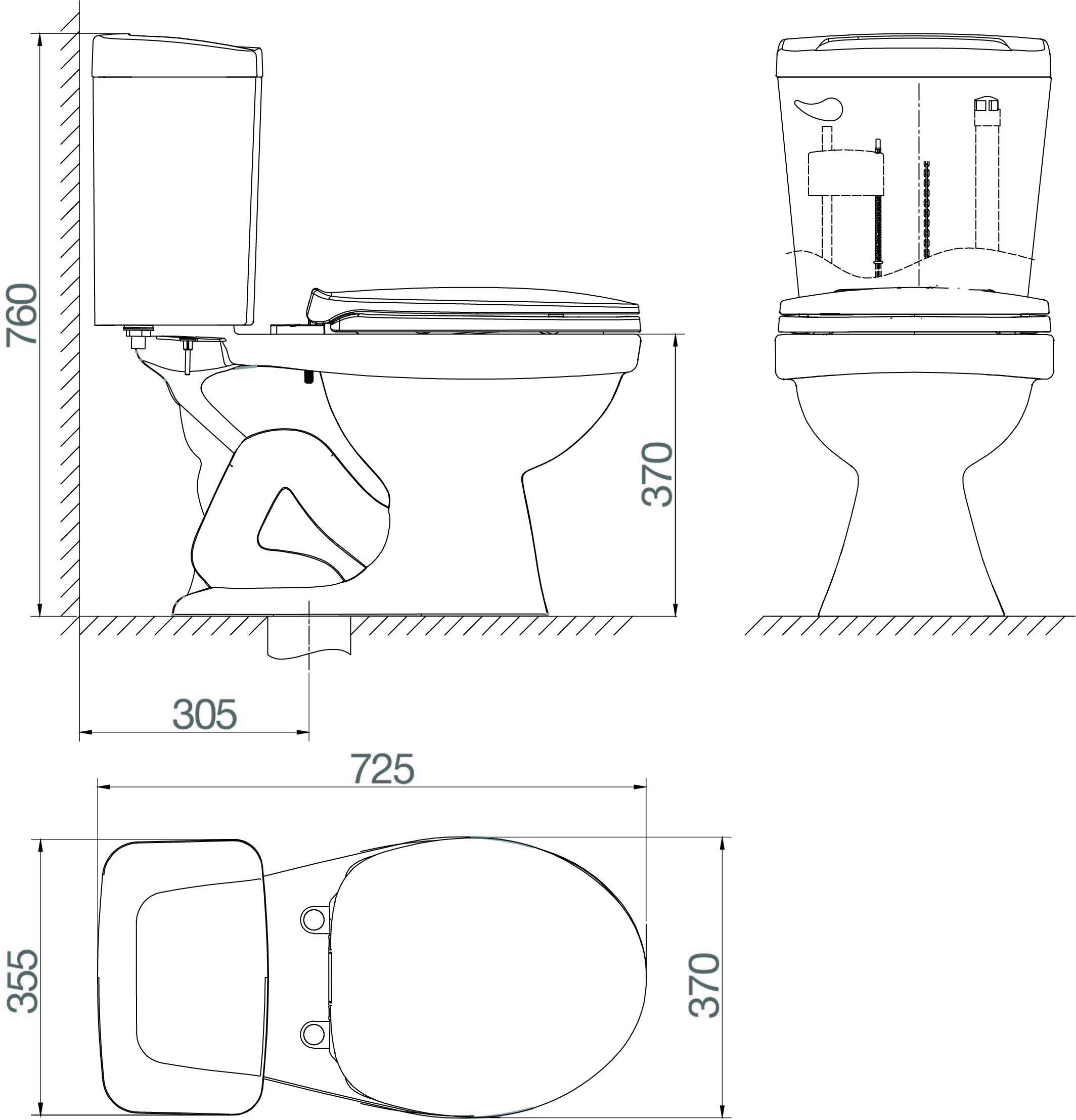 Bàn cầu hai khối VI44