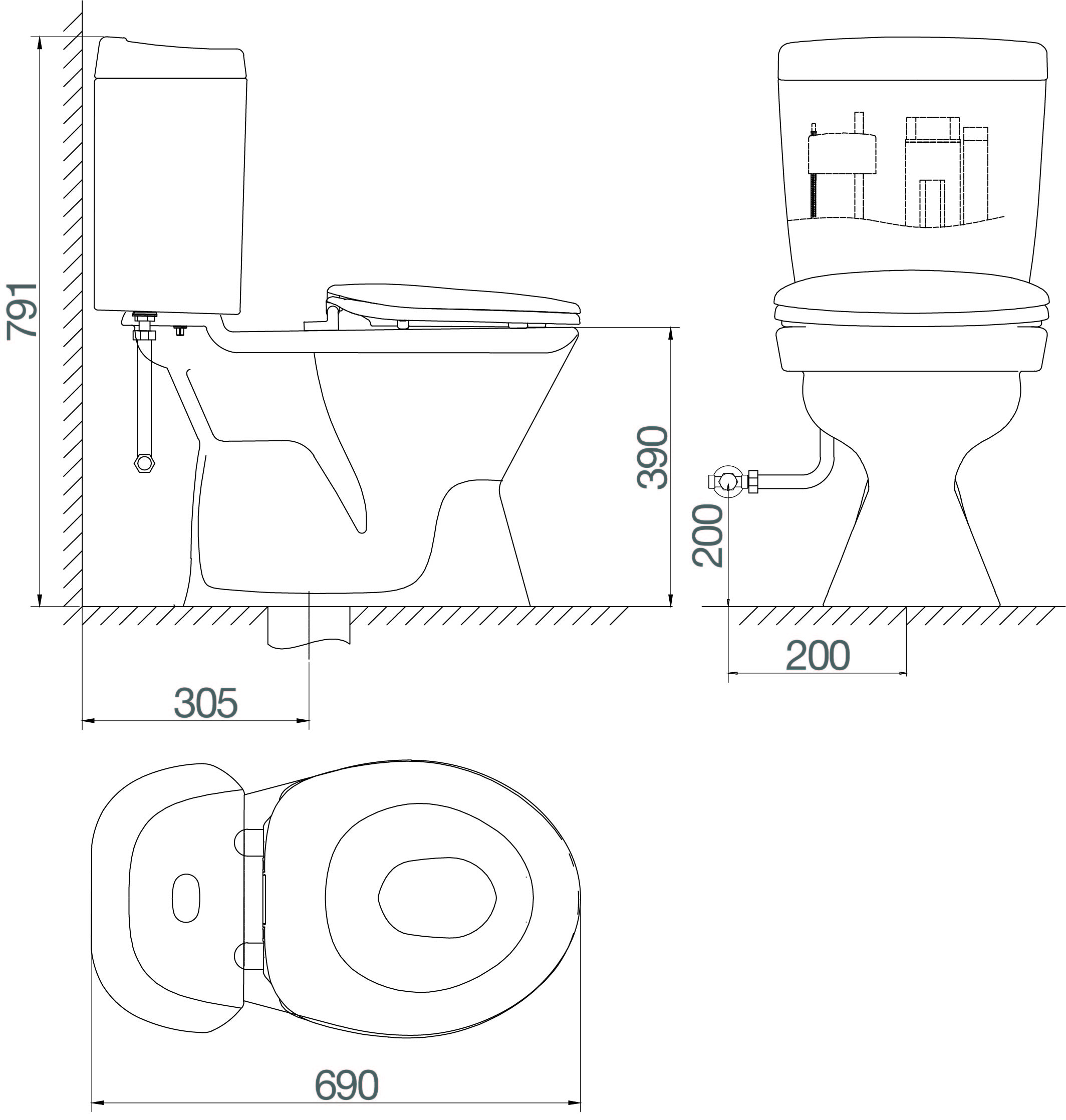 Bàn cầu hai khối VI66