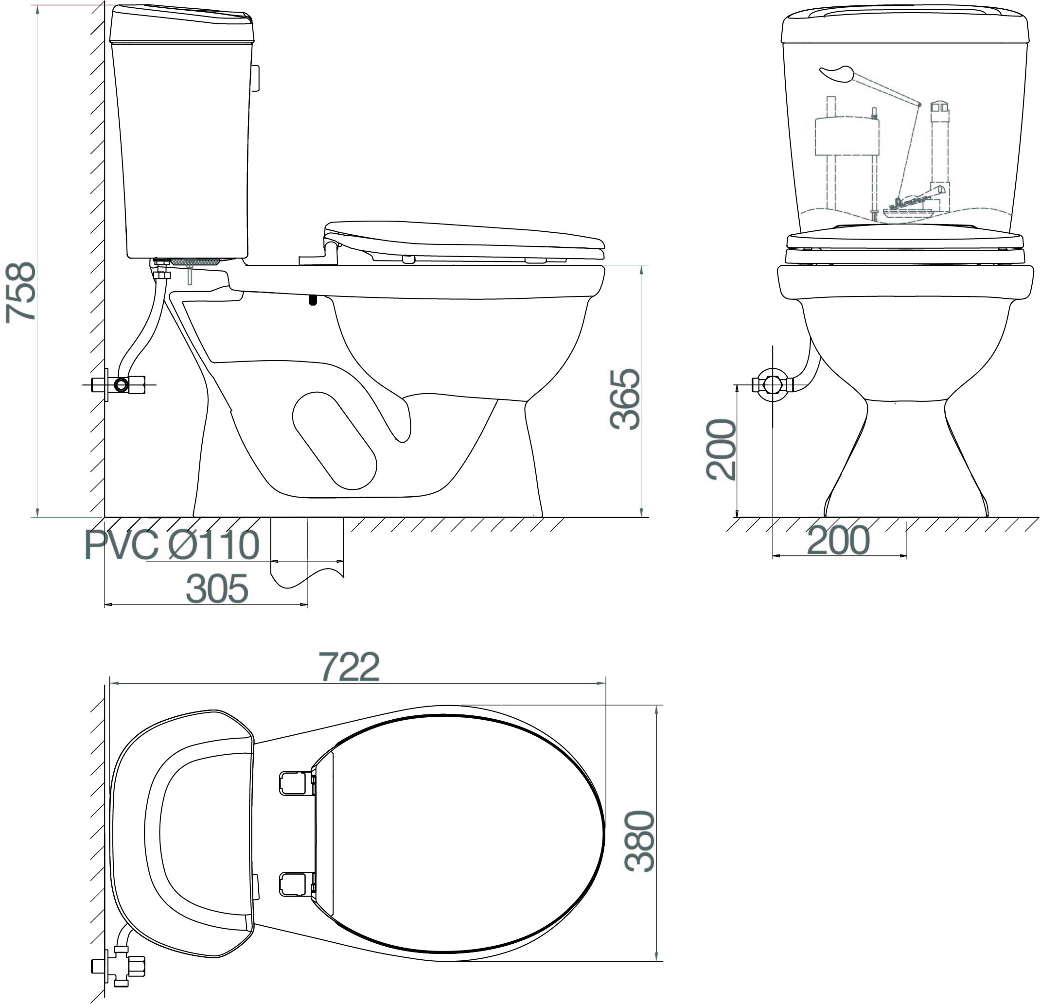 Bàn cầu hai khối VI77