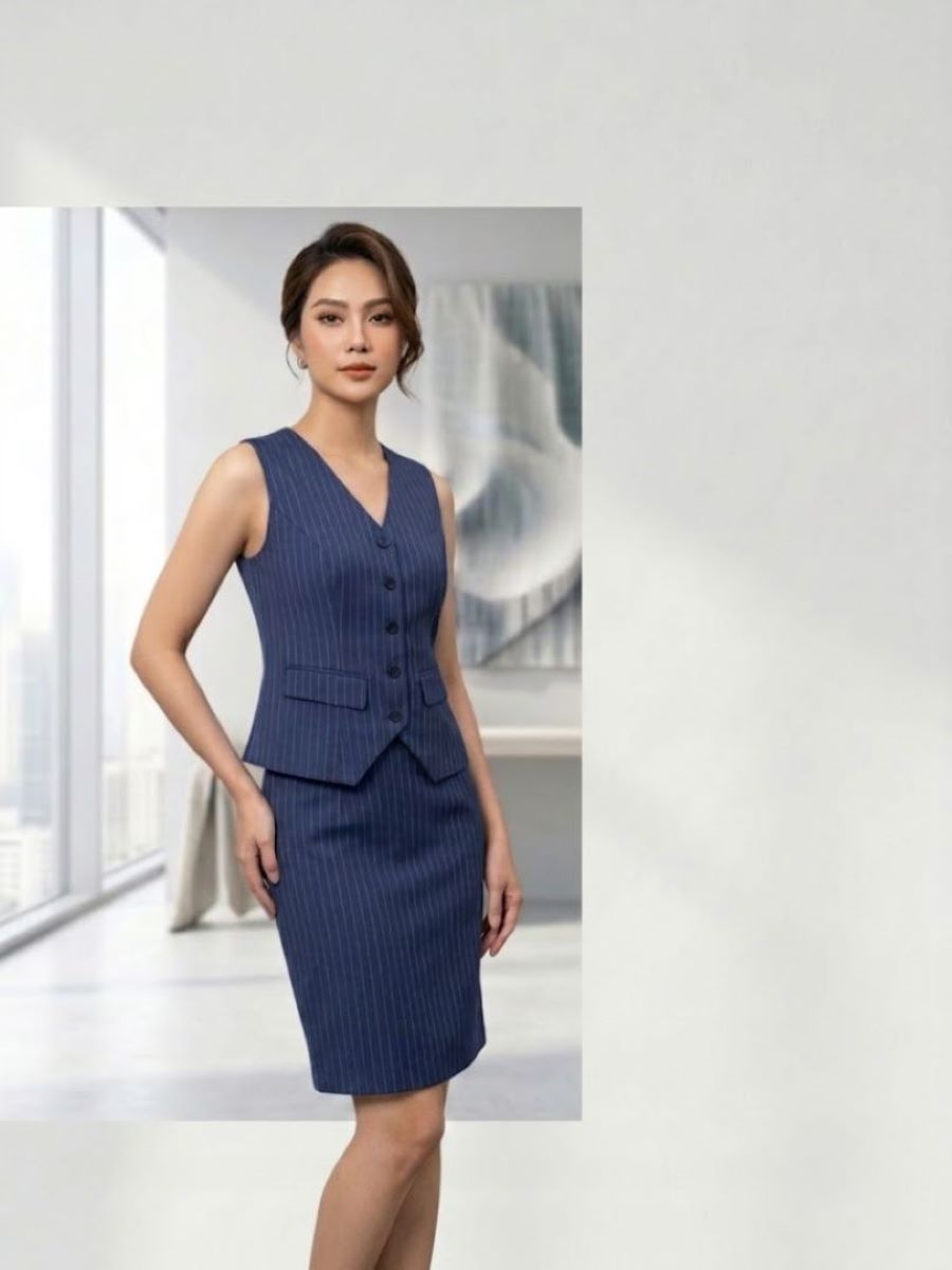 Set Áo Gile Nữ Phối Váy Bút Chì Công Sở Đẹp Chuẩn Gu 2026