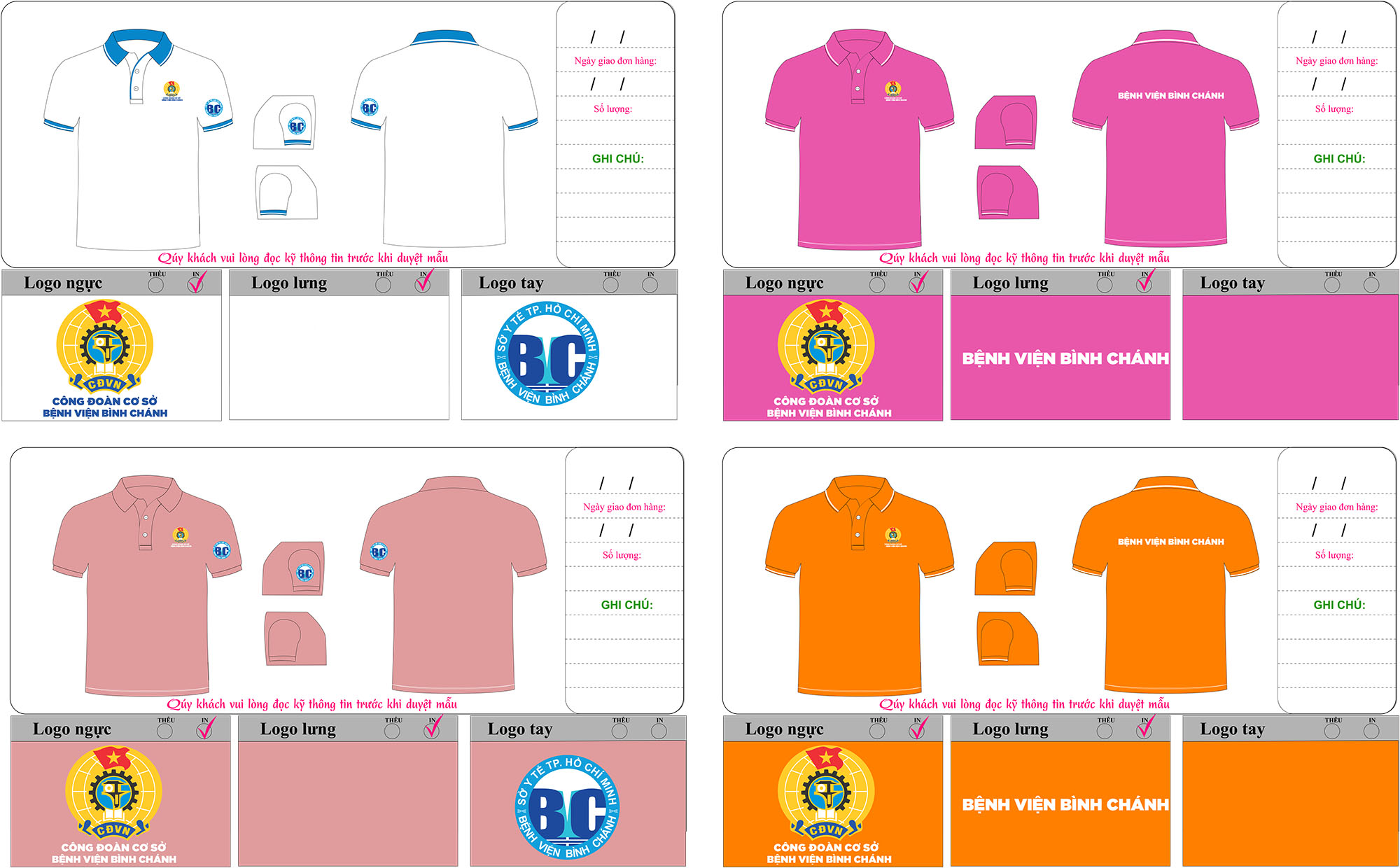 Áo thun đồng phục Công Đoàn Bệnh Viện Bình Chánh