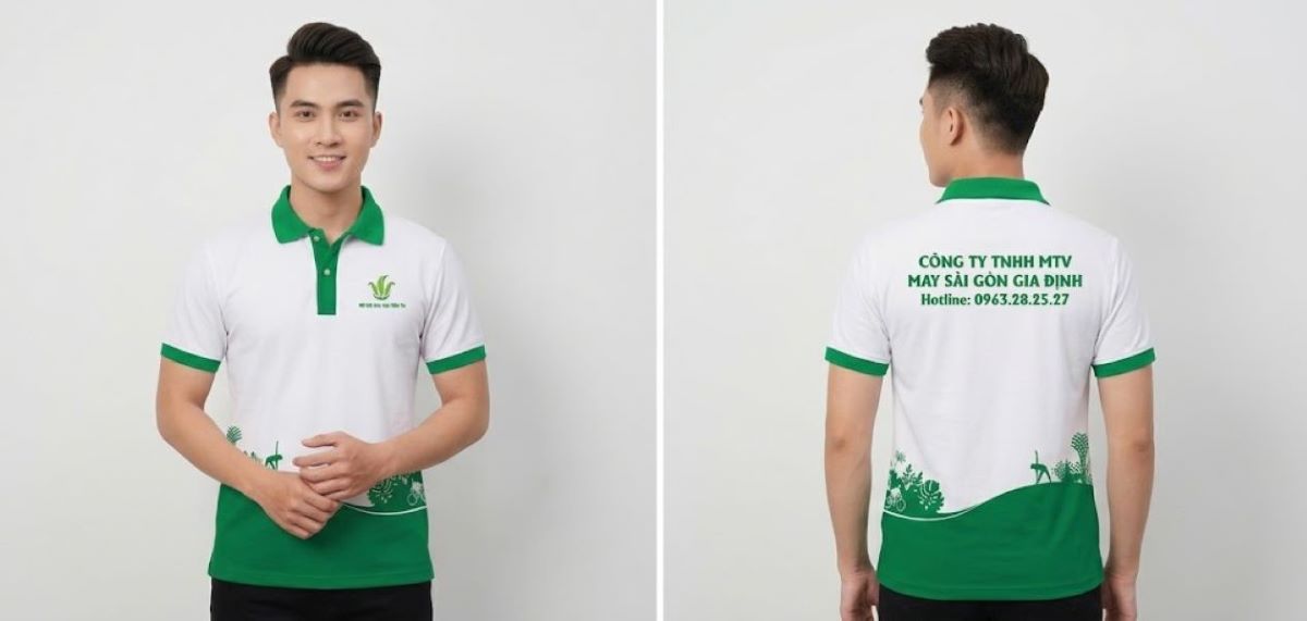 Mẫu Áo Thun Đồng Phục Cổ Bẻ Xanh Trắng Đẹp, Chuẩn Form 2026