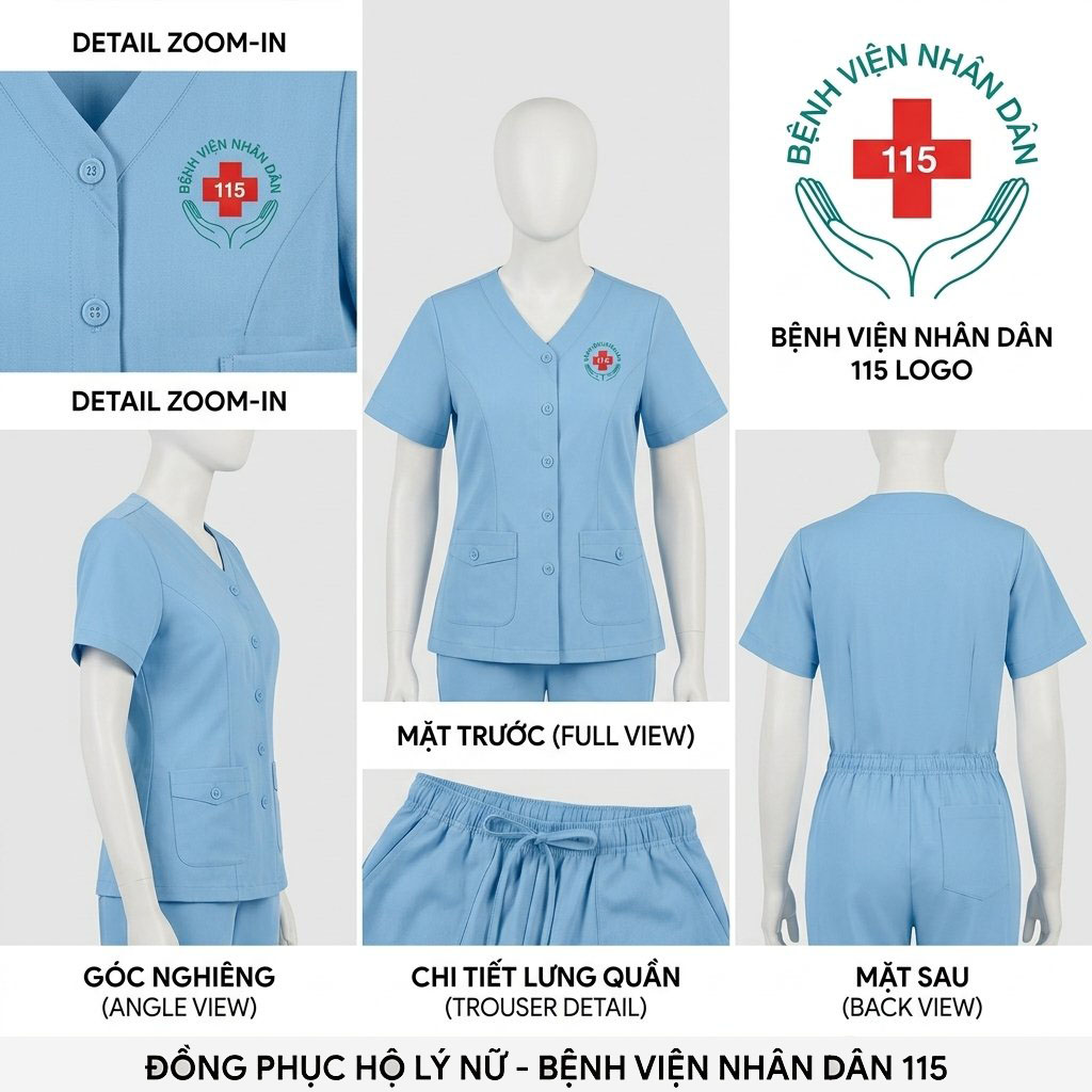 Đồng Phục Hộ Lý Nữ - Bệnh Viện Nhân Dân 115