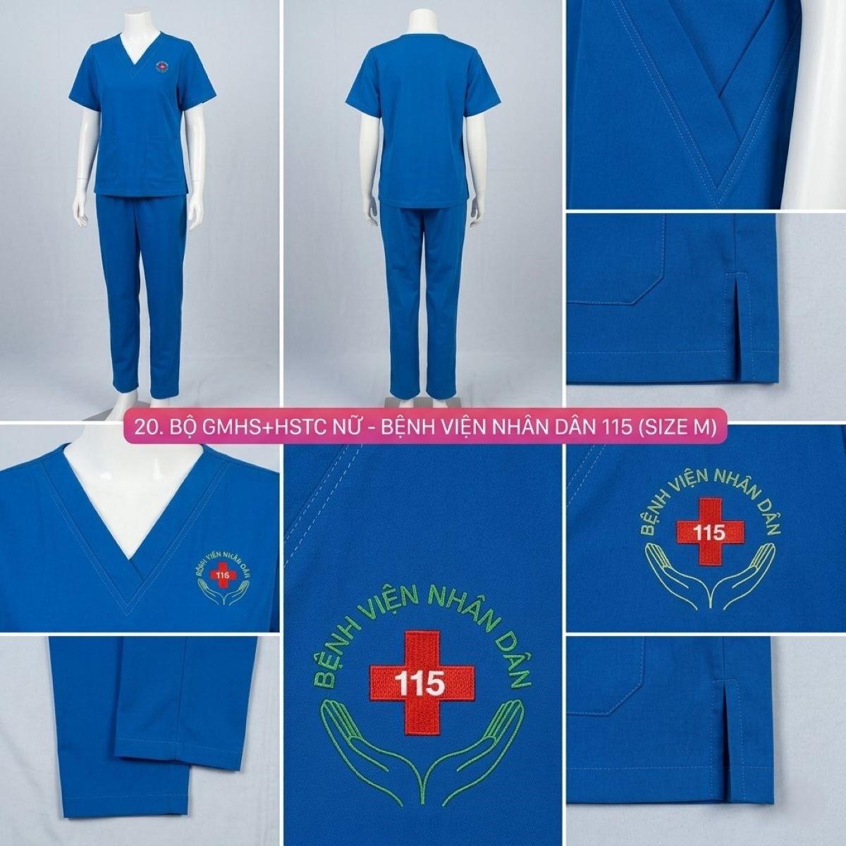 Bộ Quần Áo Scrubs GMHS HSTC Nữ - Bệnh Viện Nhân Dân 115