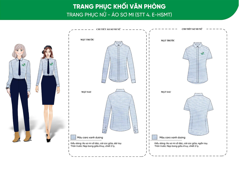 Mẫu Sơ mi đồng phục văn phòng Nữ