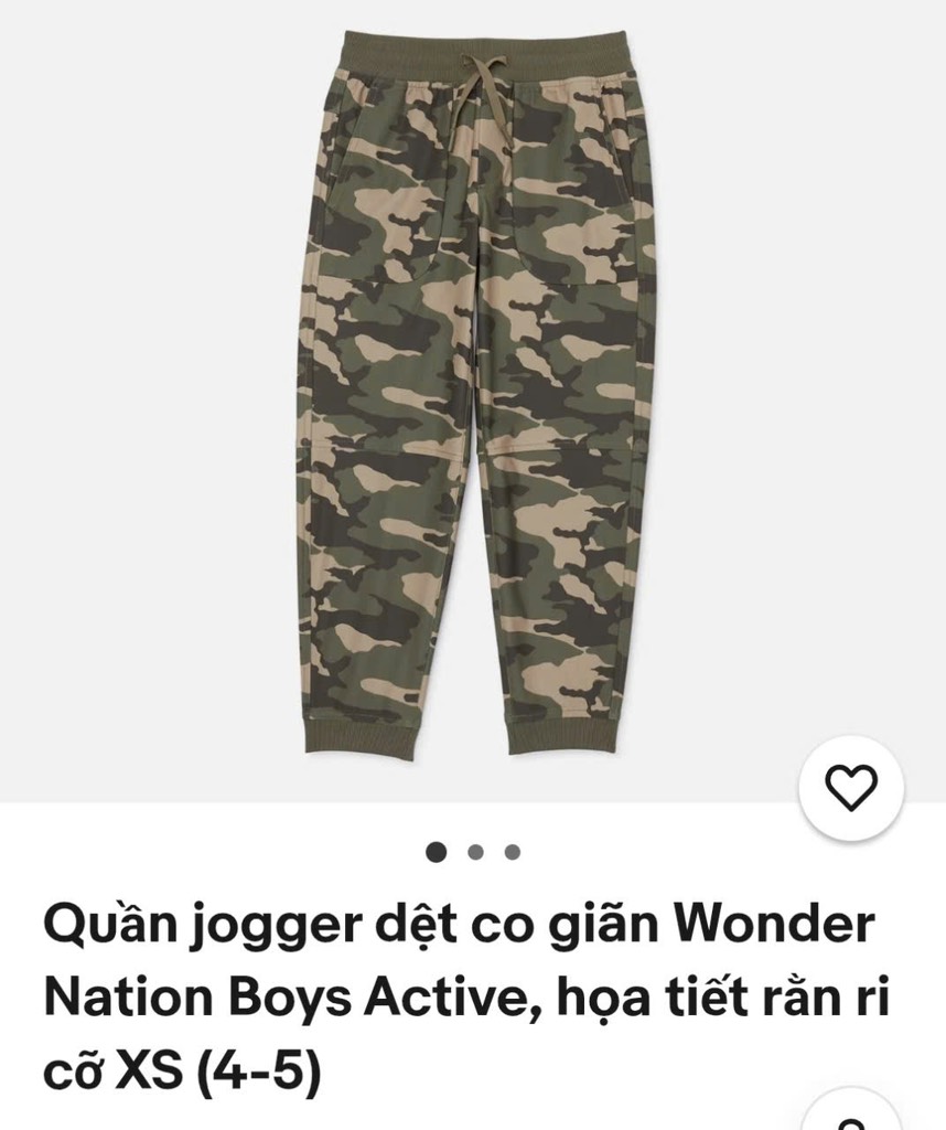 Q122 Quần jogger bé trai Wonder nation