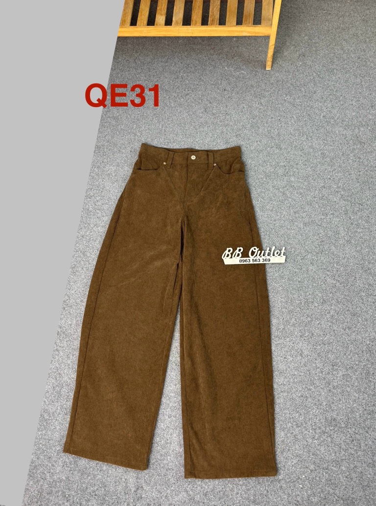 QE31 Quần nhung ống siêu rộng unisex
