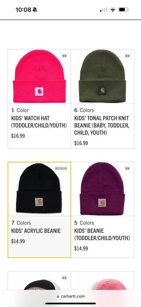 P33 mũ len Acrylic Carhart