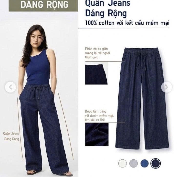 QE36 Quần jeans suông