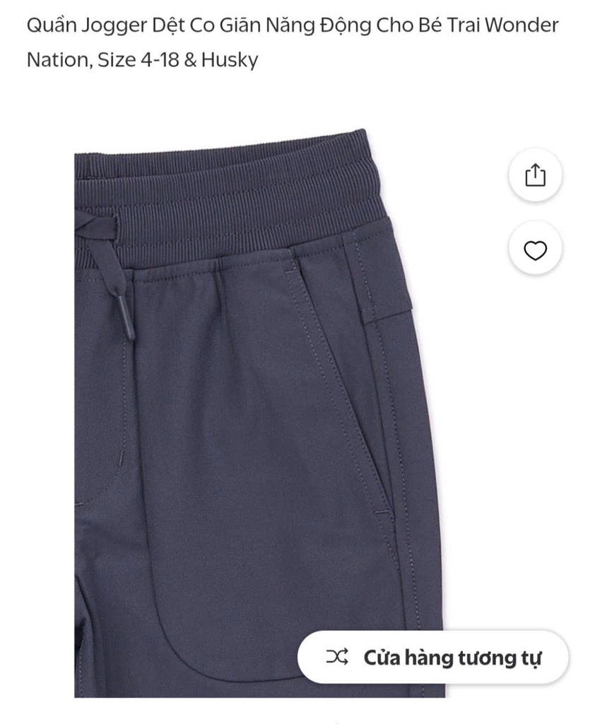 Q122 Quần jogger bé trai Wonder nation