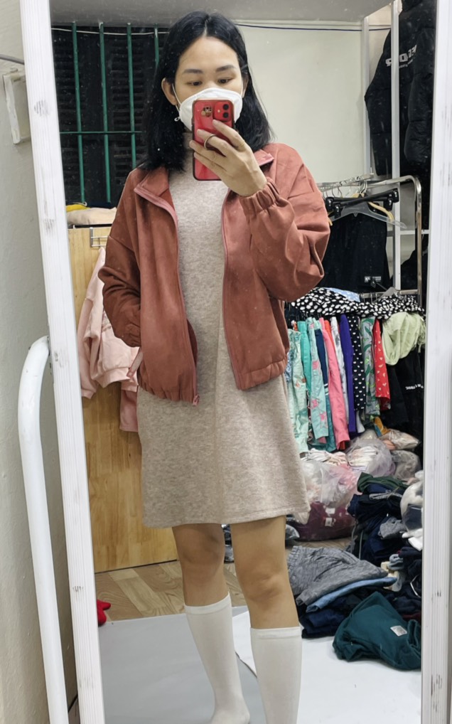 Áo khoác da lộn Heart & Hip