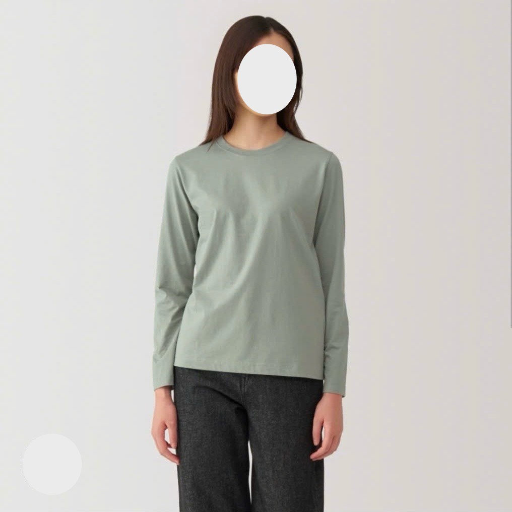 AE29 Áo thun cotton cổ tròn tay dài
