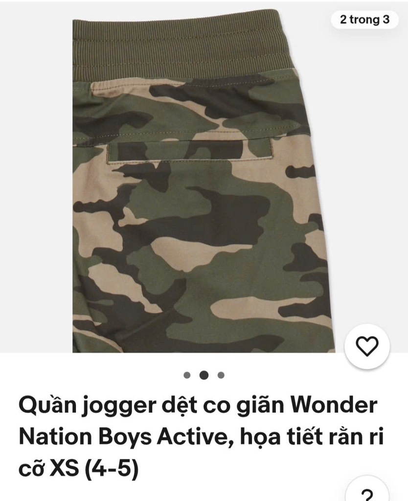 Q122 Quần jogger bé trai Wonder nation