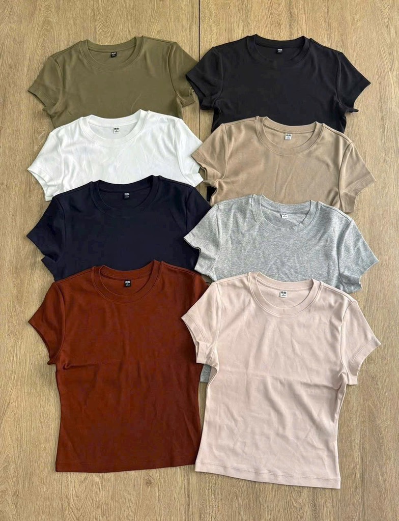 AE03 Áo supima croptop dài Uni