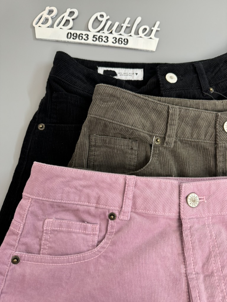 QE33 Quần nhung ống suông