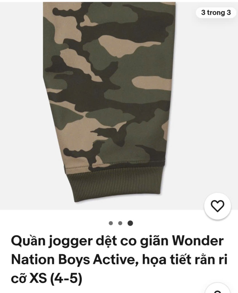 Q122 Quần jogger bé trai Wonder nation