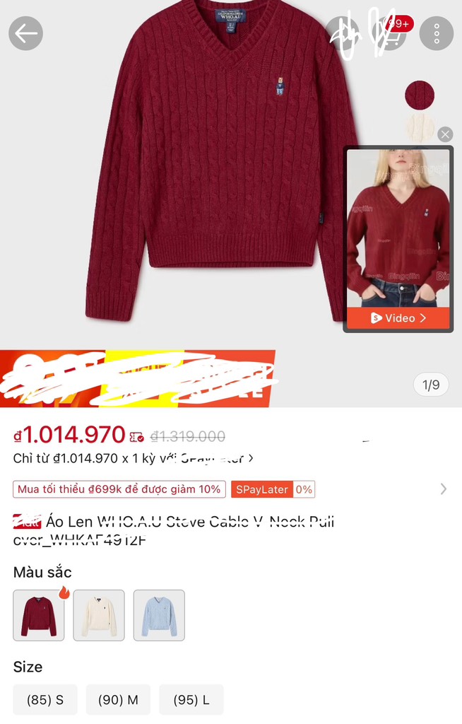 A116 Áo len gấu có cúc