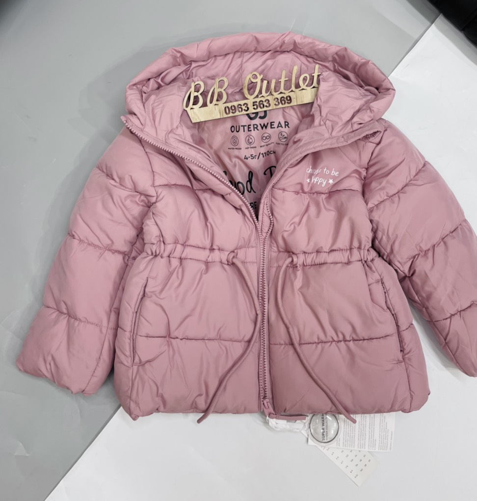 Áo phao bé gái rút eo GJ