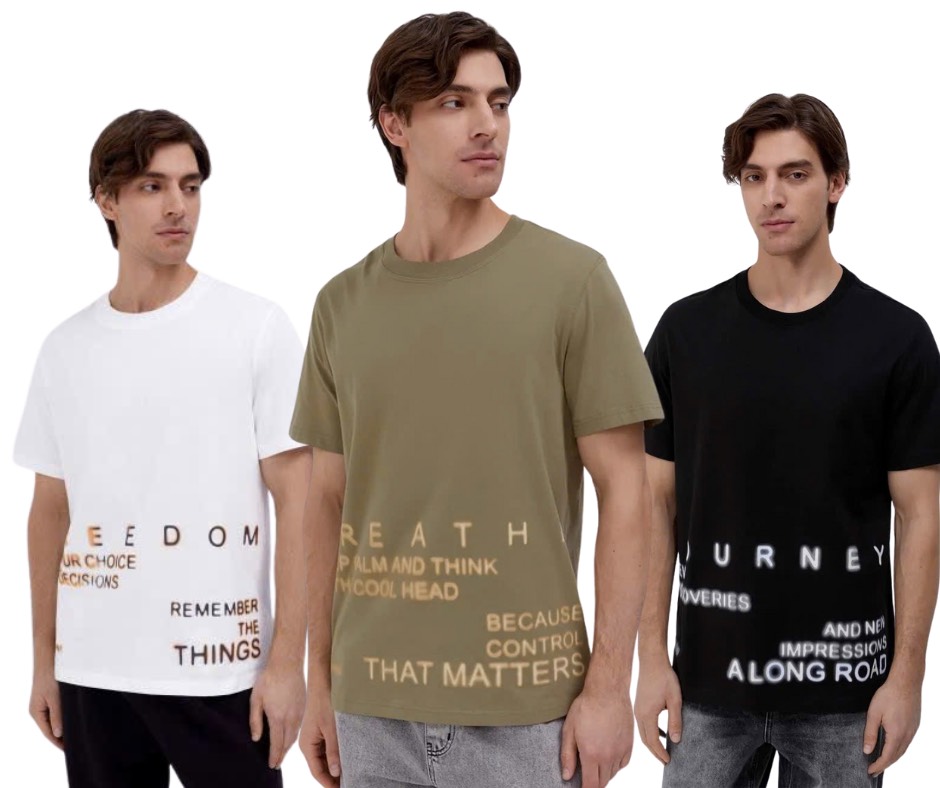 A26 Áo thun nam in chữ GJ