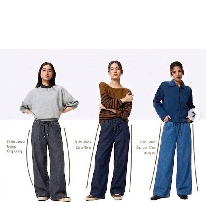 QE36 Quần jeans suông
