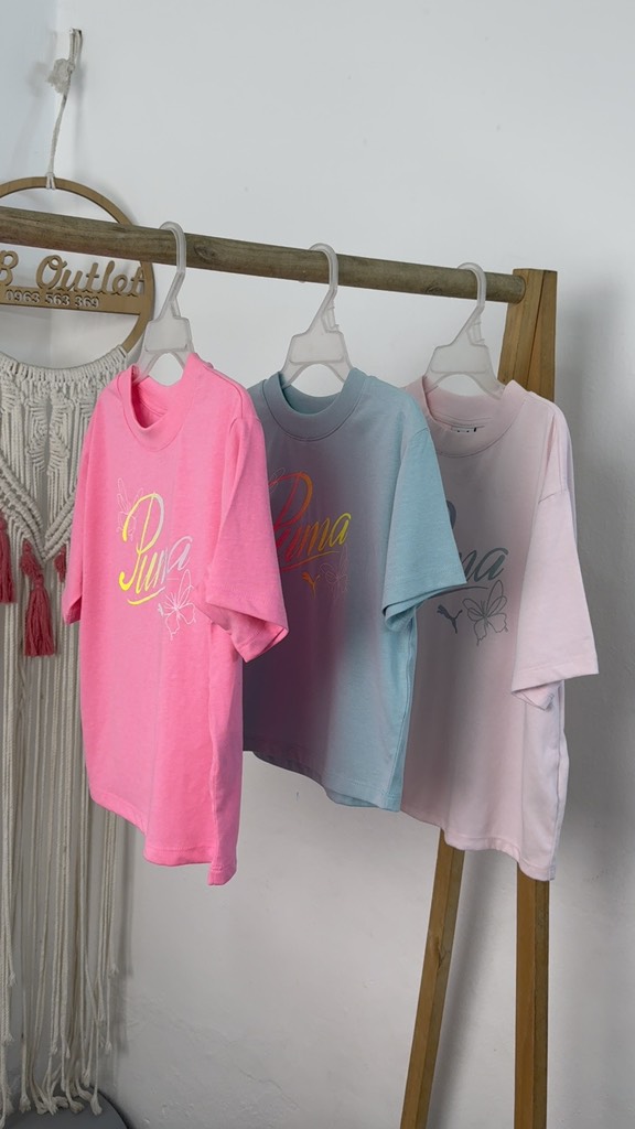 A131 Áo T-shirt croptop bé gái Pum@