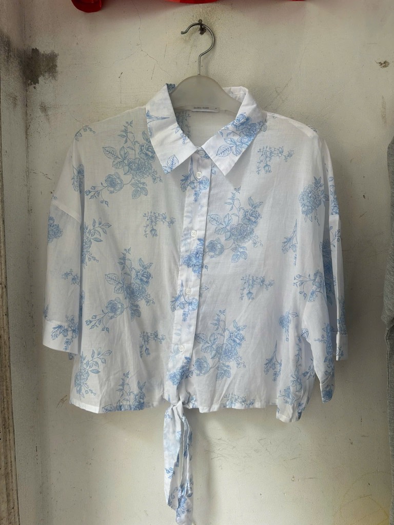 A117 Áo sơ mi thô boi croptop GJ