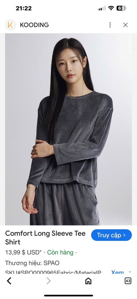 B32 Bộ nhung băng lông nữ Spao