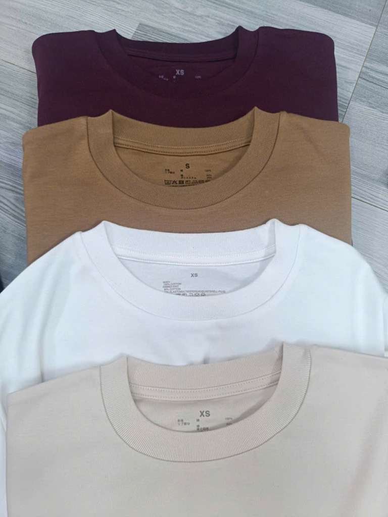 AE29 Áo thun cotton cổ tròn tay dài