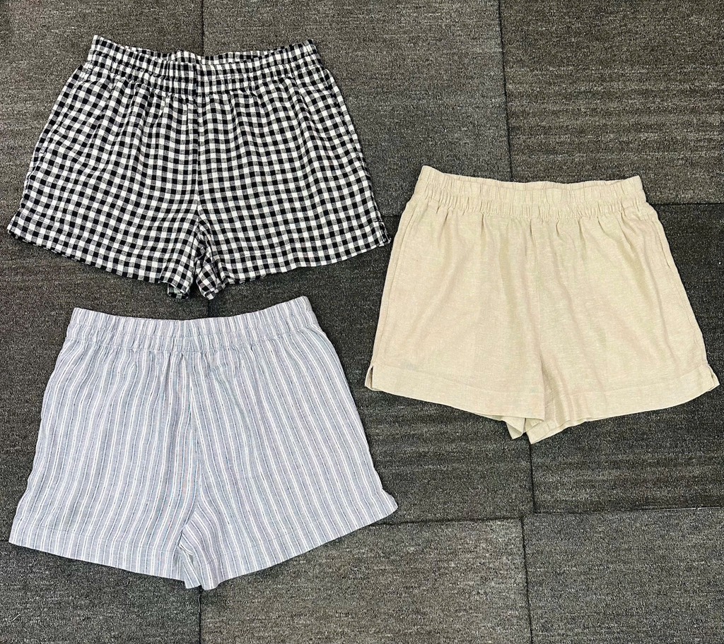 QE09 Quần short linen Old