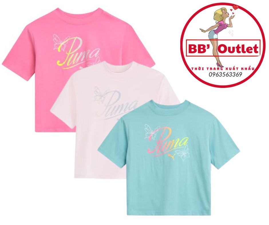 A131 Áo T-shirt croptop bé gái Pum@