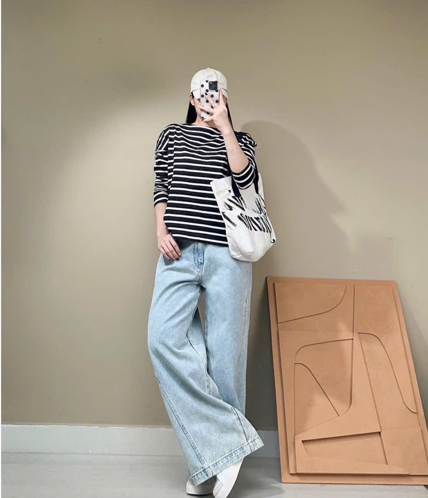 AE27 Áo nữ kẻ tay dài
