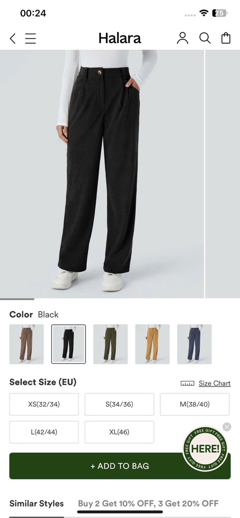 Q129 Quần nhung đen Halara