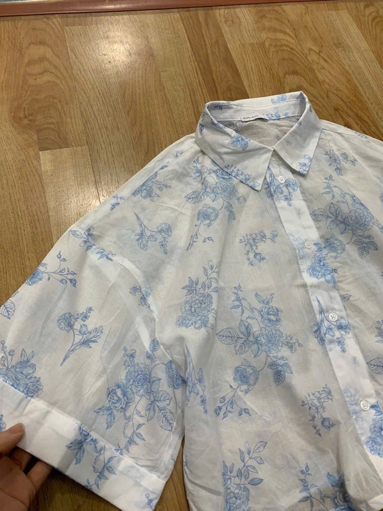 A117 Áo sơ mi thô boi croptop GJ