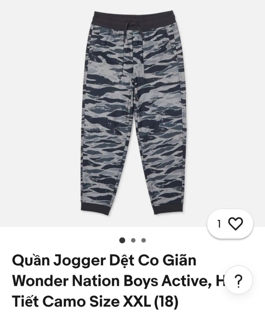 Q122 Quần jogger bé trai Wonder nation