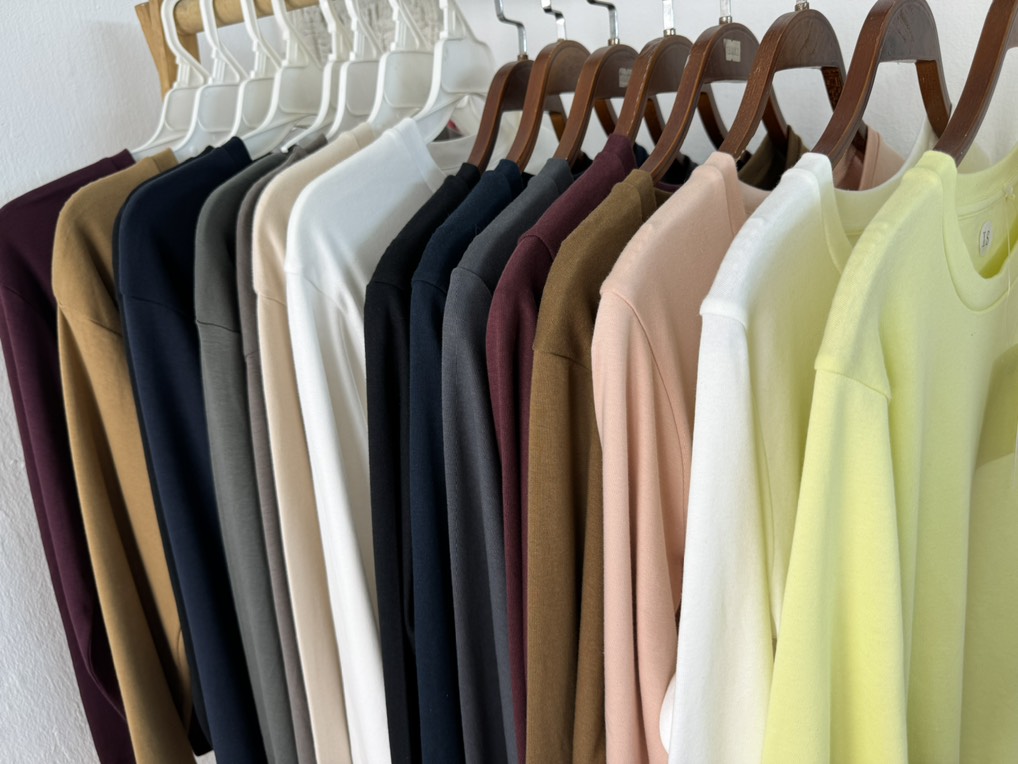 AE29 Áo thun cotton cổ tròn tay dài