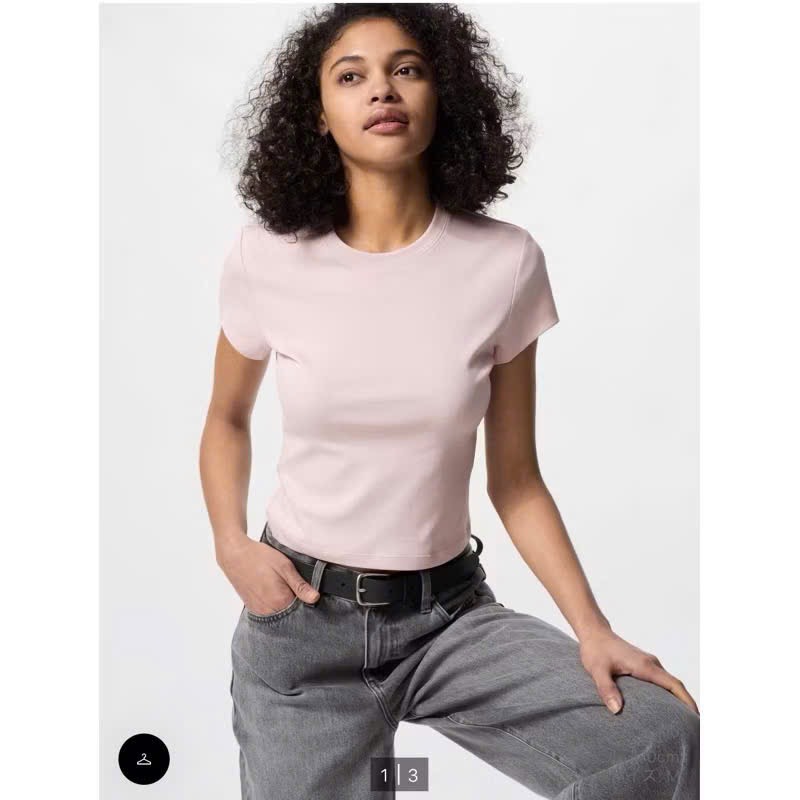 AE03 Áo supima croptop dài Uni
