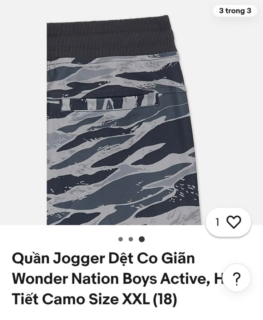 Q122 Quần jogger bé trai Wonder nation