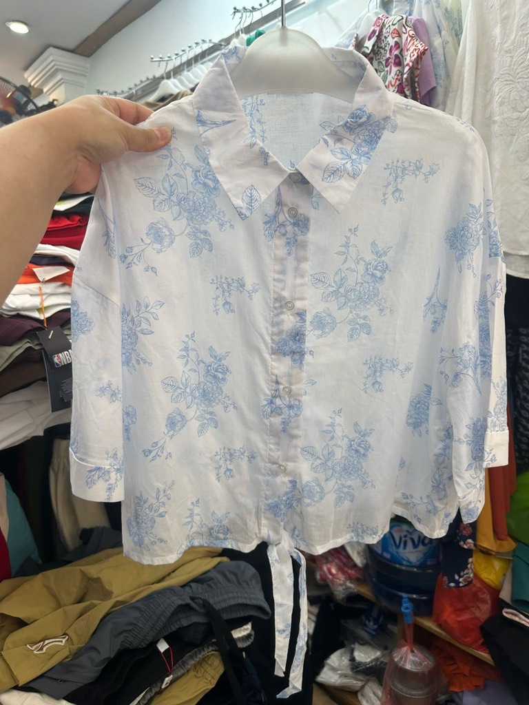 A117 Áo sơ mi thô boi croptop GJ