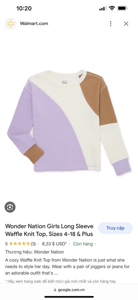 Áo cotton tổ ong Wonder nation