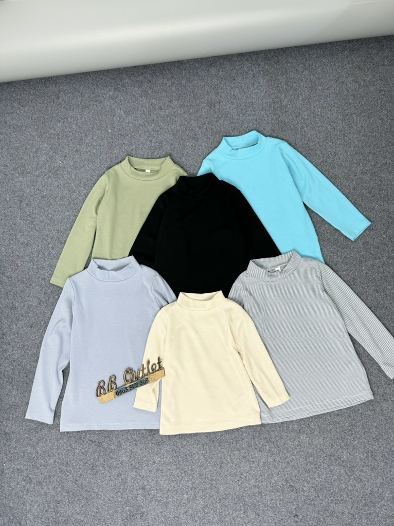 A163 Áo cổ 3 phân trẻ em Mu Zi