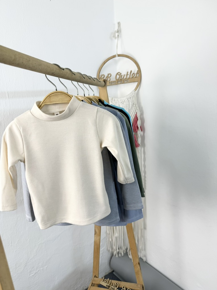 A163 Áo cổ 3 phân trẻ em Mu Zi