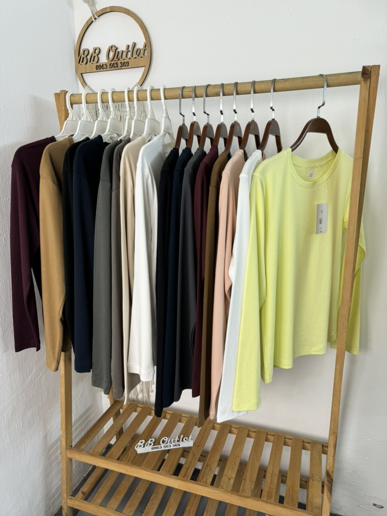 AE29 Áo thun cotton cổ tròn tay dài