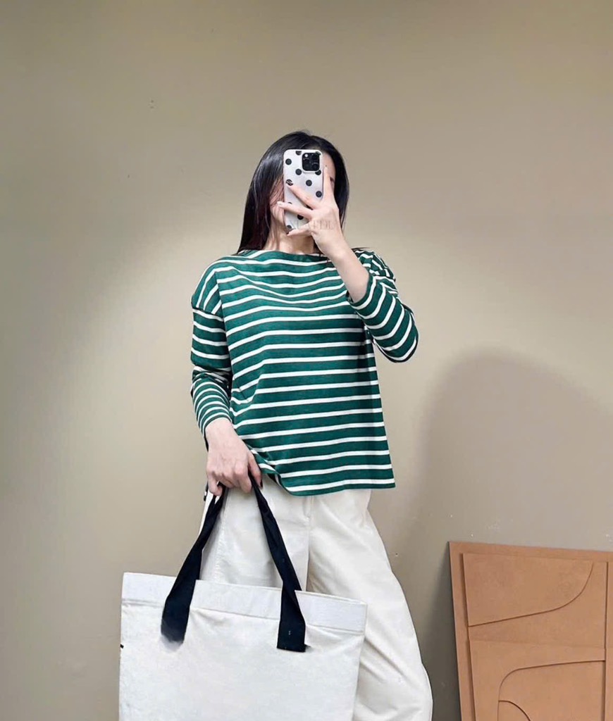 AE27 Áo nữ kẻ tay dài