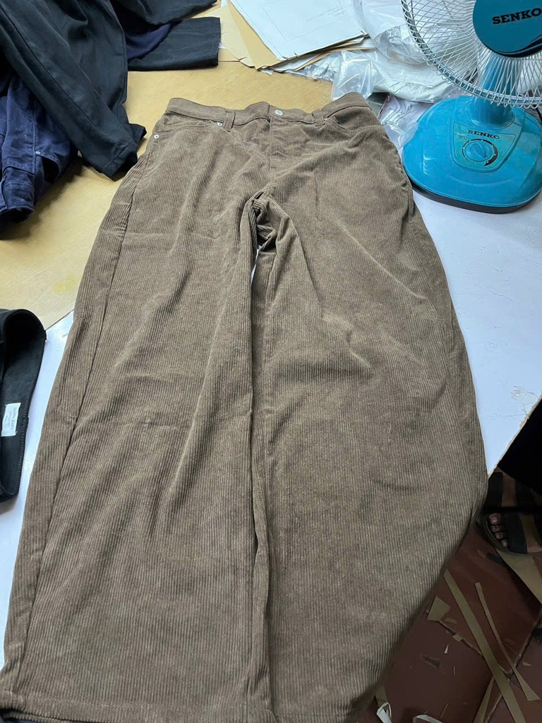QE31 Quần nhung ống siêu rộng unisex