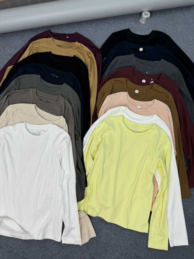 AE29 Áo thun cotton cổ tròn tay dài